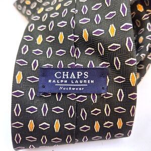 ⭐️Chaps Ralph Lauren Geometric Tie 100% Italian Silk